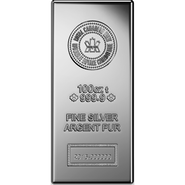 Picture of Silver Bar RCM 100 ounce - .999 fine silver